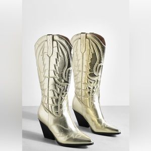 Gold / metallic western cowboy boots